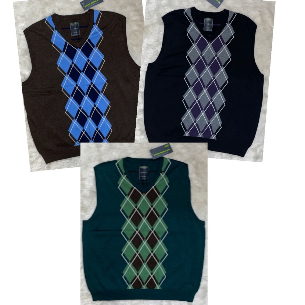 CONSENSUS John Bartlett Patterned Vests XL NWT